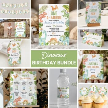 Dinosaur Birthday Invitation Bundle