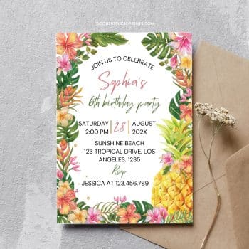 Free Tropical Birthday Invitation