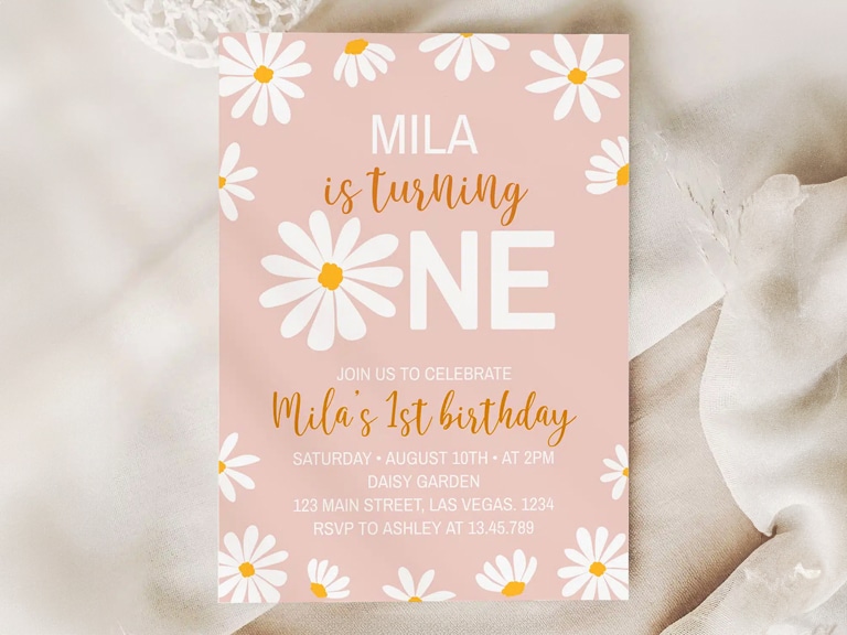 Party Themes 1 daisy theme birthday invitation