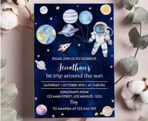 free outer space birthday invitation template