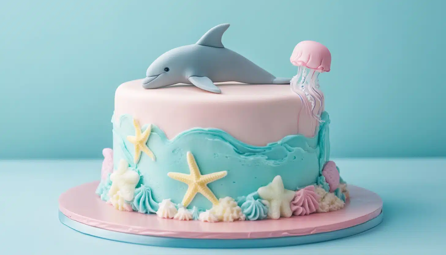 ocean birthday cake idea dolphin