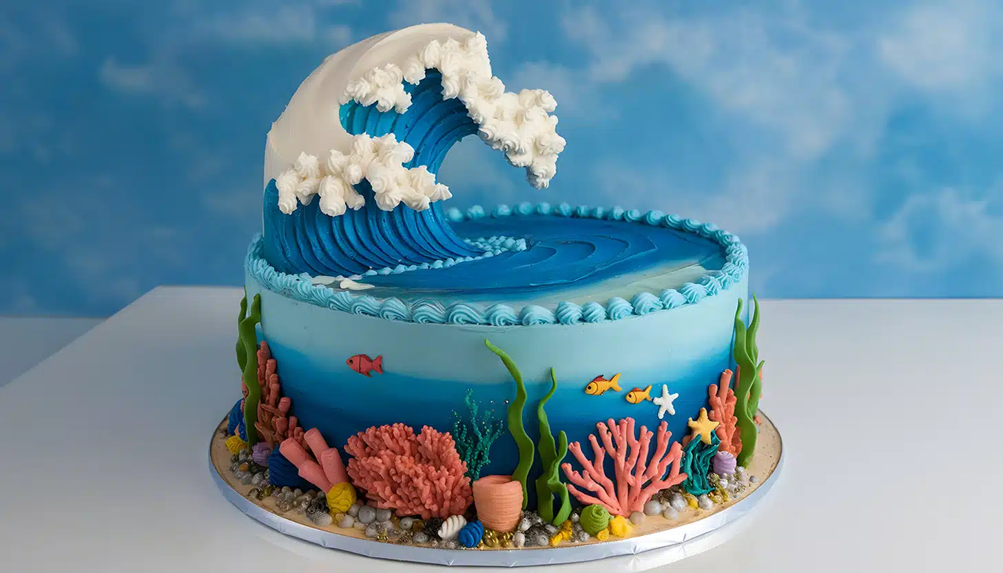 ocean birthday cake ideas big wave