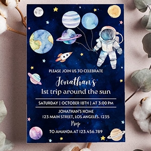 outer space free kids birthday invitations