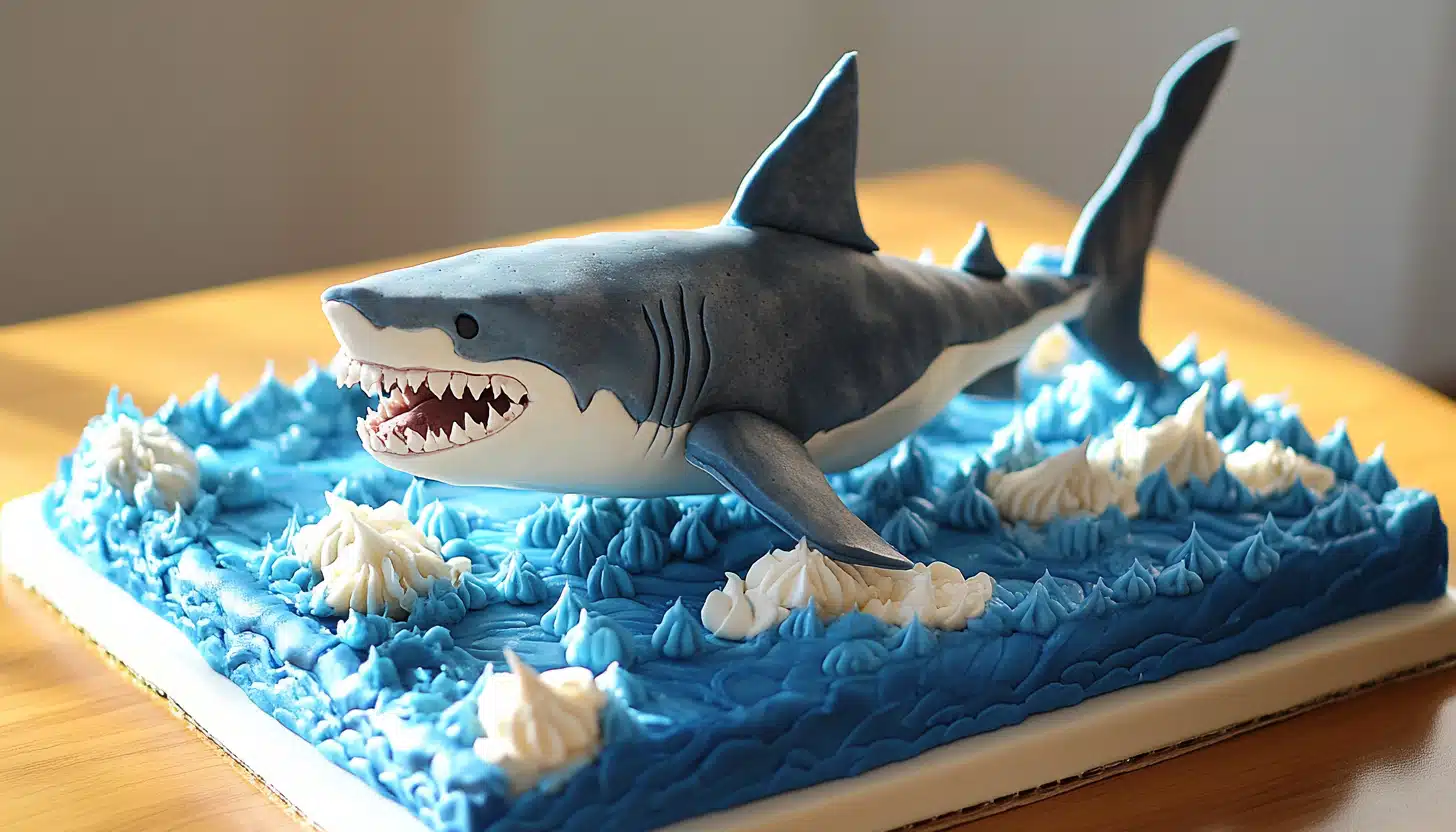 shark birthday cake idea