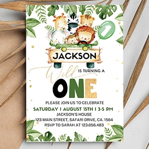 wild one free kids birthday invitations
