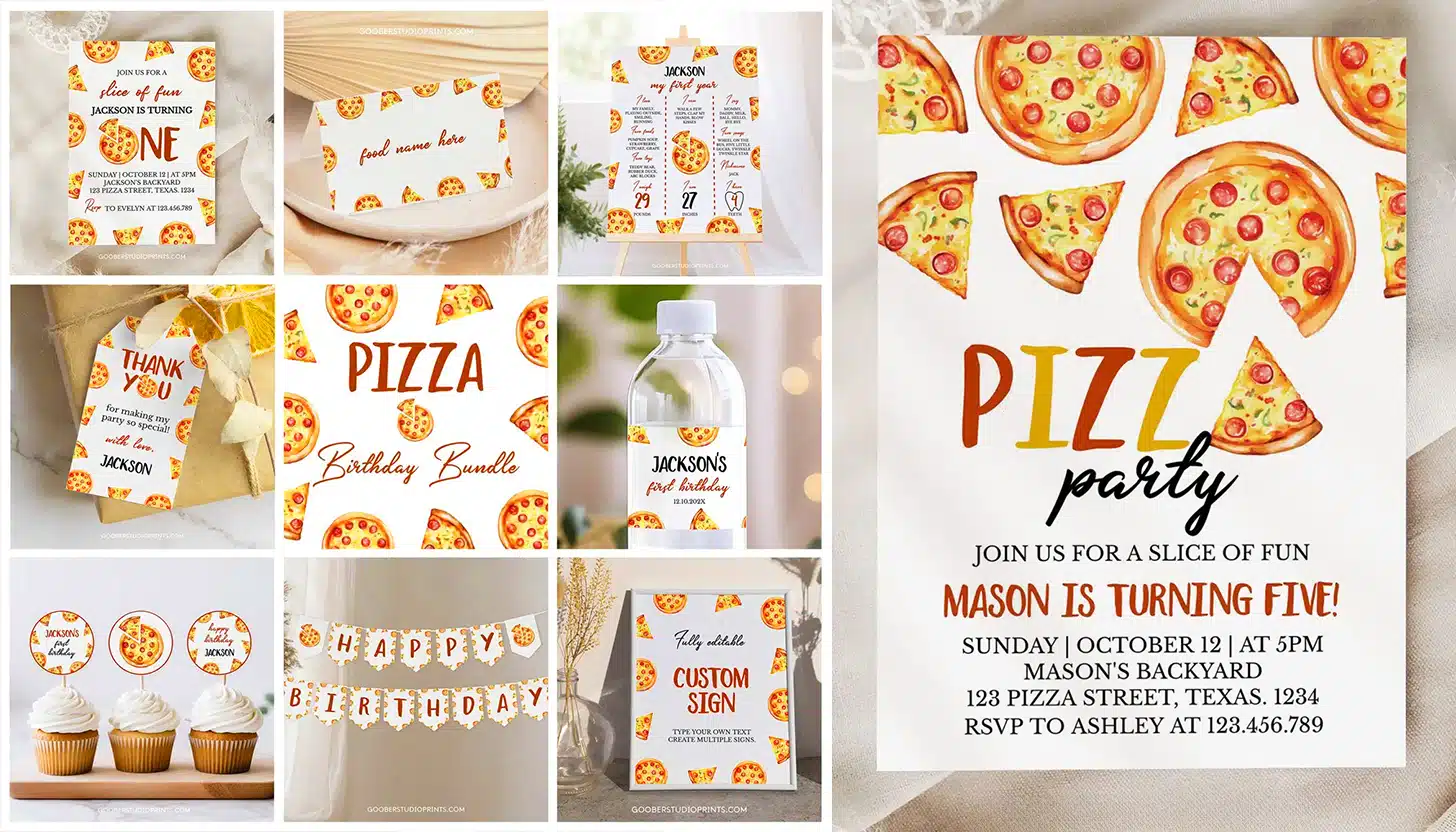 pizza birthday party ideas printables