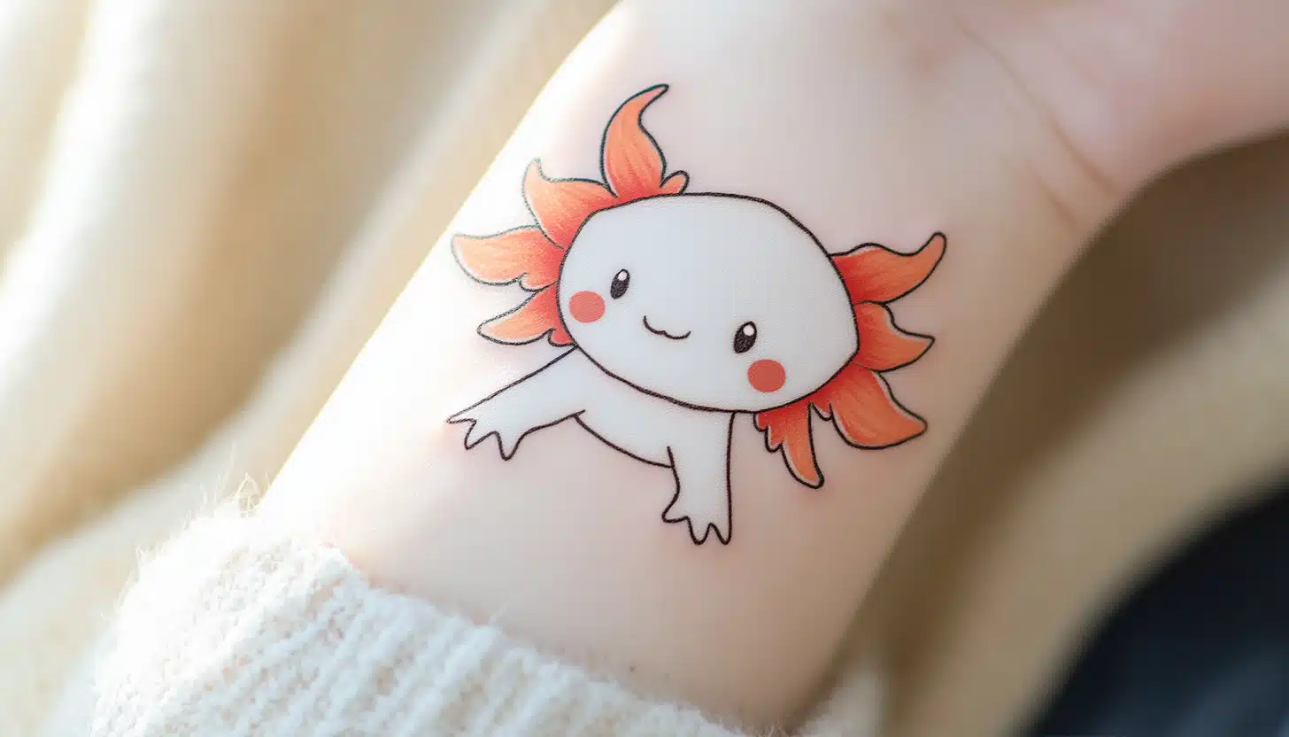 axolotl birthday party temporary tattoo