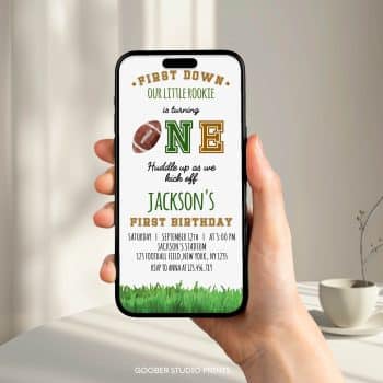 Football First Birthday Evite