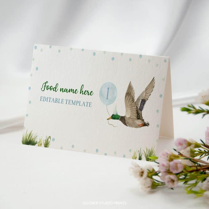 One Lucky Duck Birthday Food Tent Cards - Image 2