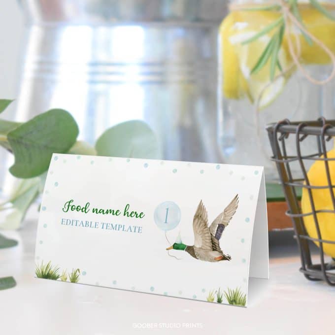 One Lucky Duck Birthday Food Tent Cards - Image 3