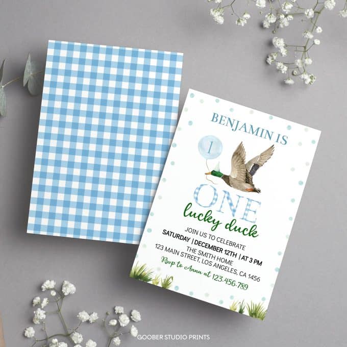 One Lucky Duck Birthday Invitation - Image 2
