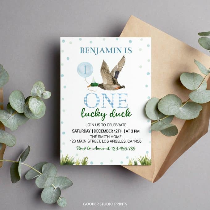One Lucky Duck Birthday Invitation - Image 7