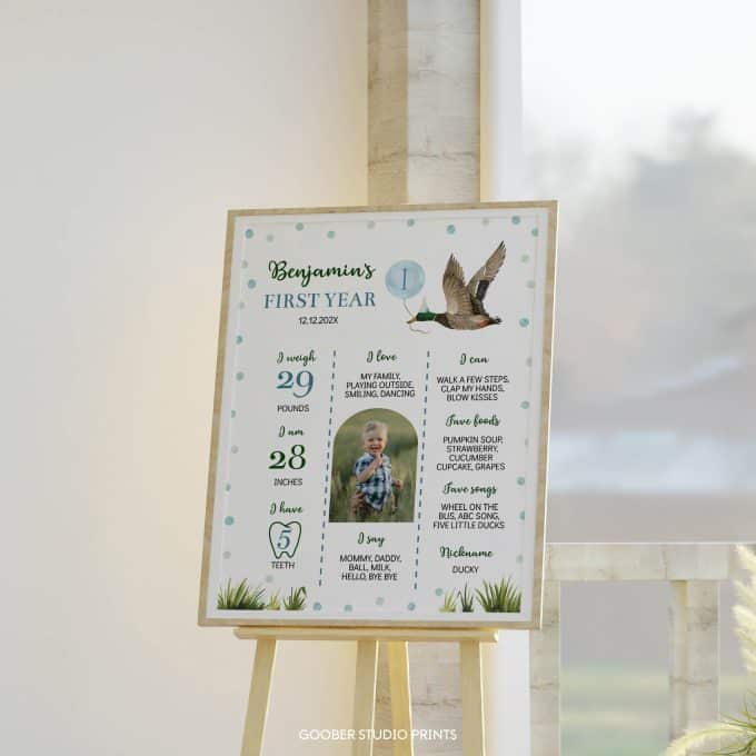 One Lucky Duck Birthday Milestone Photo Poster - Image 2
