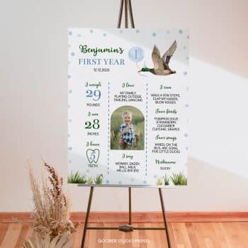 One Lucky Duck Birthday Milestone Photo Poster
