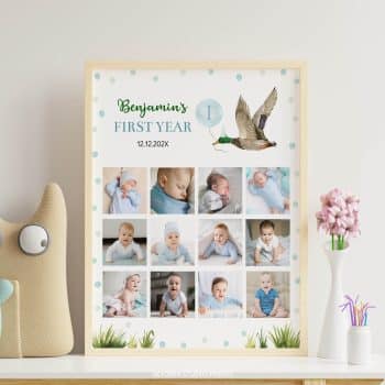 One Lucky Duck Birthday Milestone Photo Collage