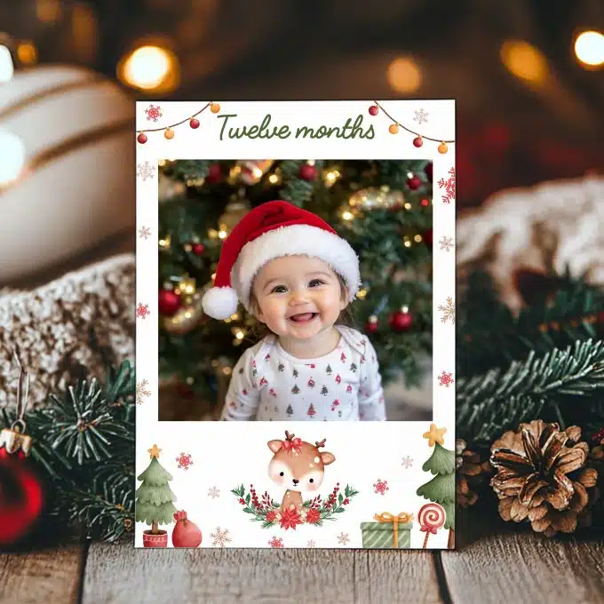 Christmas Reindeer Birthday Monthly Photo Banner - Image 3