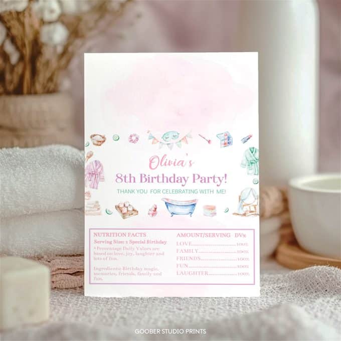 Spa Birthday Party Chocolate Bar Wrappers - Image 3