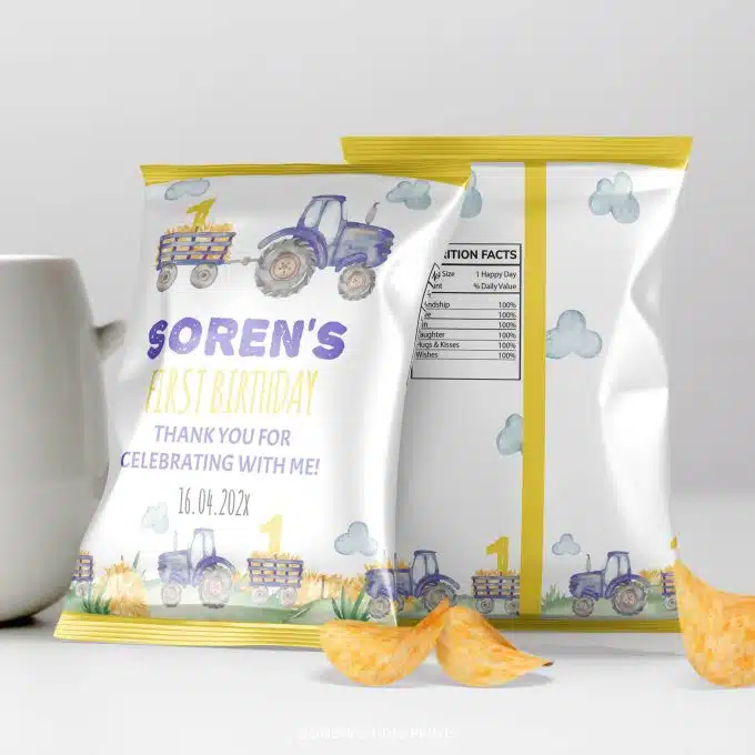 Tractor Birthday Party Chip Bags - Image 2
