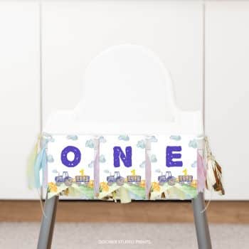Tractor Birthday Party Highchair Banner