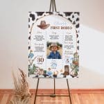 first rodeo cowboy wild west saddle up birthday milestone photo poster4