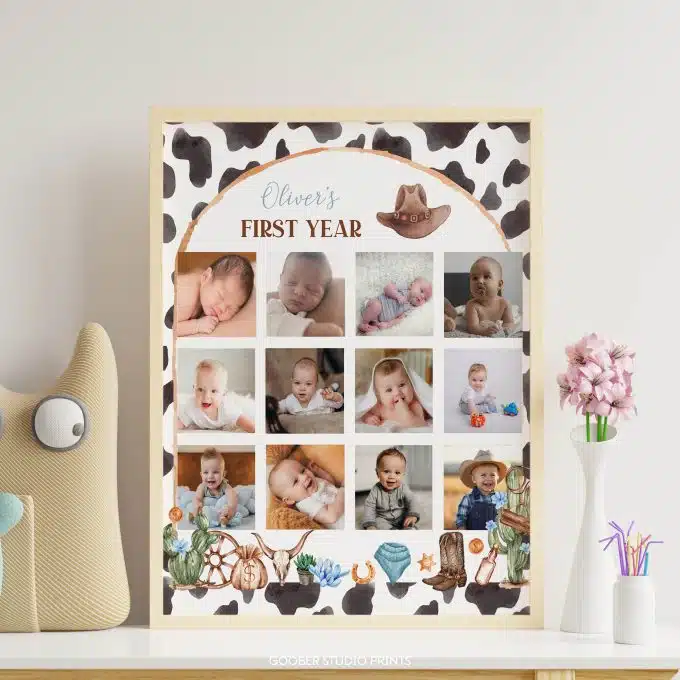 First Rodeo Birthday Milestone Photo Collage - Image 2