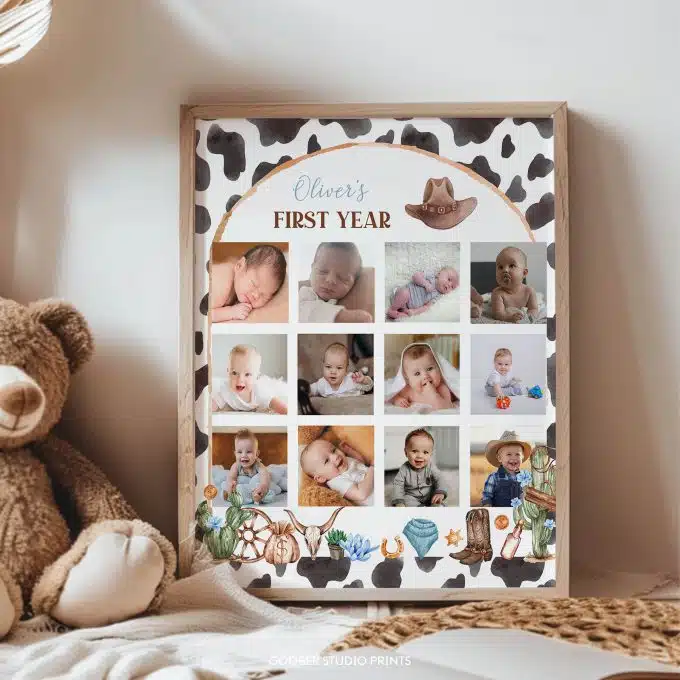 First Rodeo Birthday Milestone Photo Collage