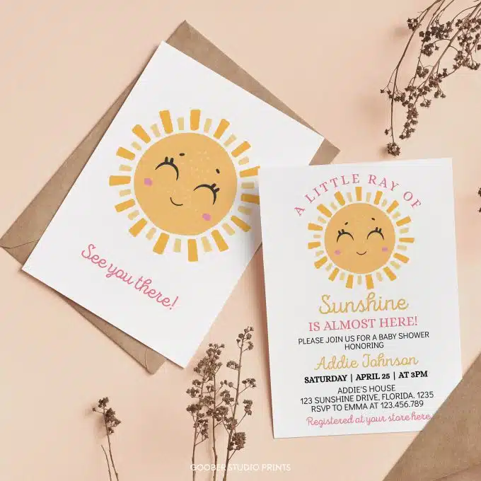 Sunshine Baby Shower Invitation - Image 4