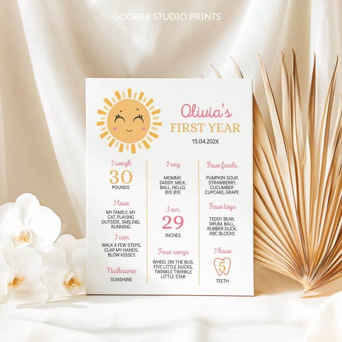 First Trip Around The Sun Birthday Milestone Poster - Image 2