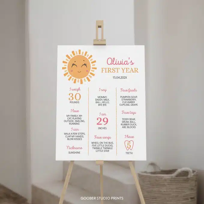 First Trip Around The Sun Birthday Milestone Poster - Image 4