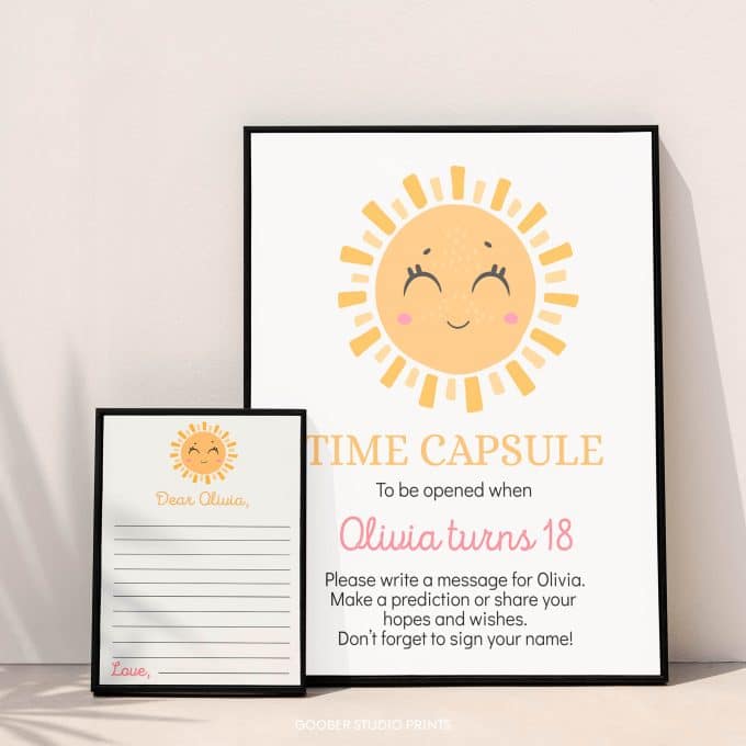 First Trip Around The Sun Birthday Time Capsule Sign & Card - Image 2