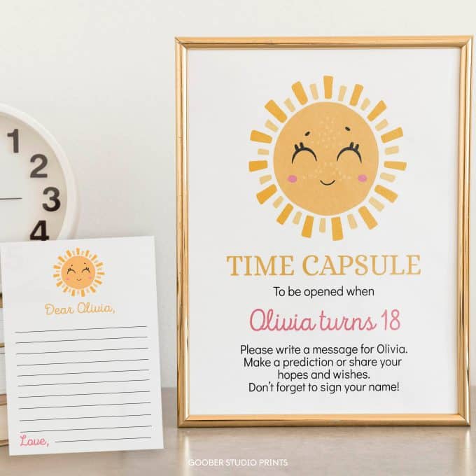 First Trip Around The Sun Birthday Time Capsule Sign & Card - Image 3