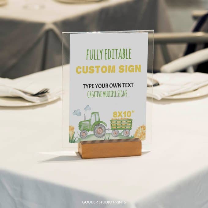 Tractor Birthday Party Custom Sign - Image 2