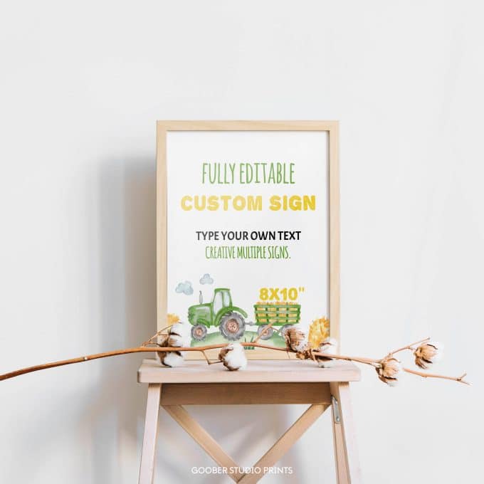 Tractor Birthday Party Custom Sign - Image 3