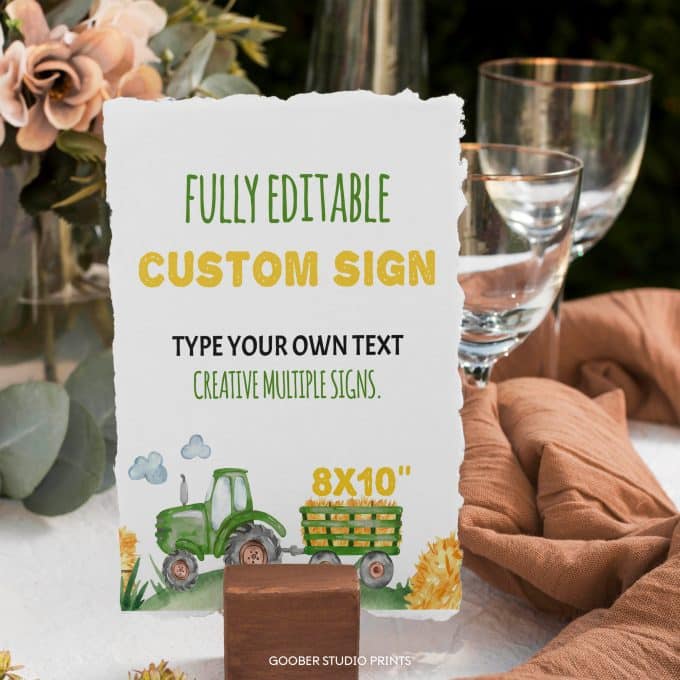Tractor Birthday Party Custom Sign - Image 4