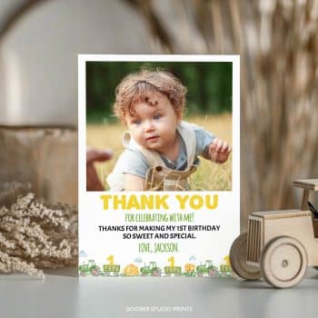 Tractor Birthday Thank You Card