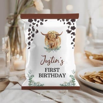Highland Cow Birthday Chip Bags