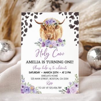Holy Cow Birthday Party Invitation