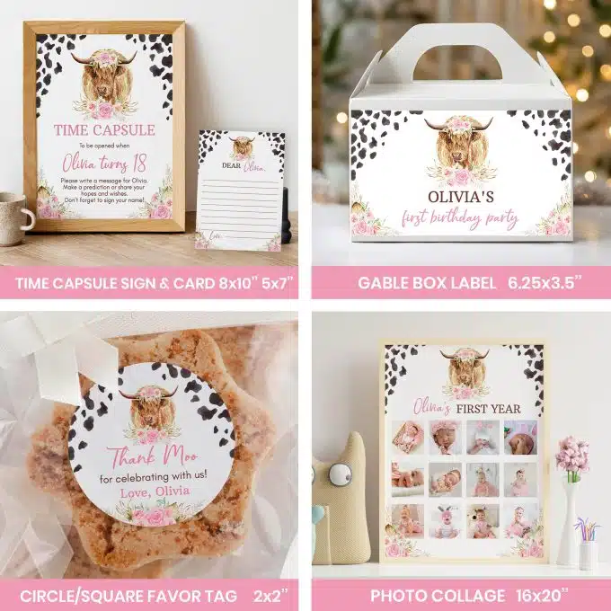 Highland Cow Birthday Party Bundle - Image 8