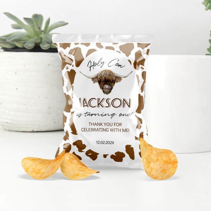 Highland Cow Birthday Chip Bags - Image 3