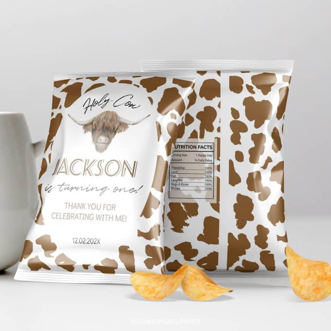 Highland Cow Birthday Chip Bags - Image 4