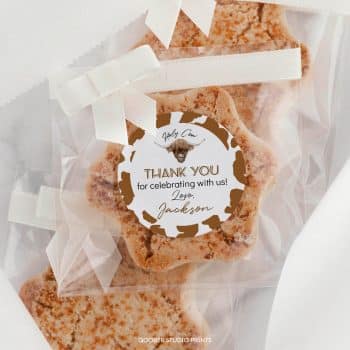 Highland Cow Birthday Thank You Favor Tag