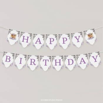 Highland Cow Birthday Banner