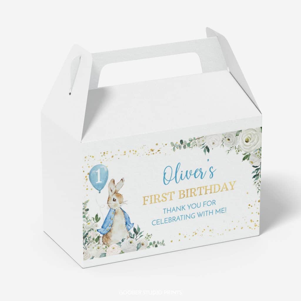 Peter Rabbit Name Labels Peter Rabbit Birthday Gable Box Label - Goober Studio Prints