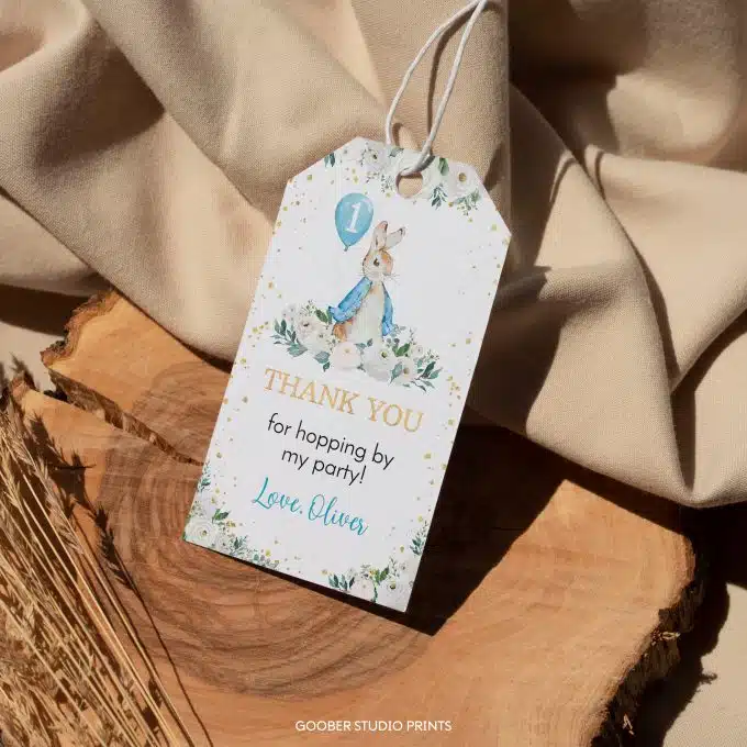 Peter Rabbit Birthday Thank You Tag - Image 3