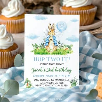 Peter Rabbit Birthday Invitation