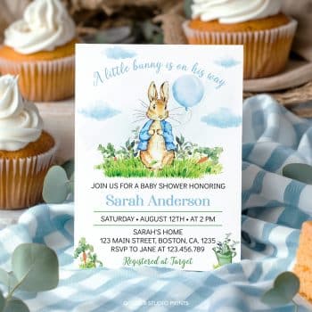 Peter Rabbit Baby Shower Invitation