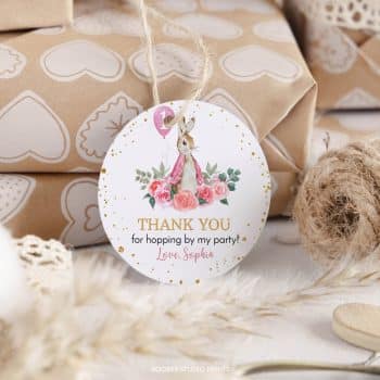 Peter Rabbit Birthday Thank You Favor Tag