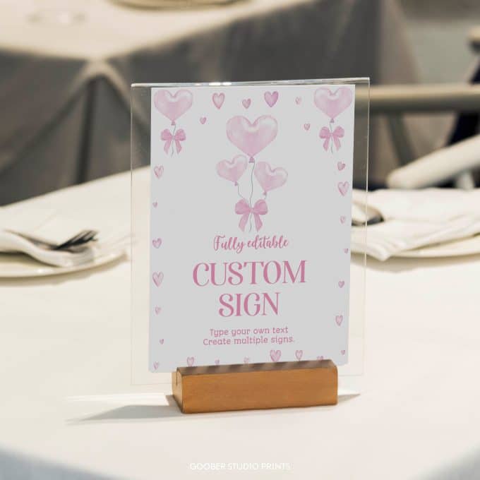 Sweetheart Birthday Custom Table Sign - Image 3