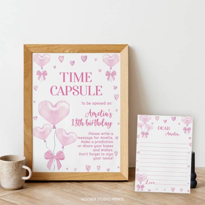 Sweetheart Birthday Time Capsule Sign & Card - Image 2