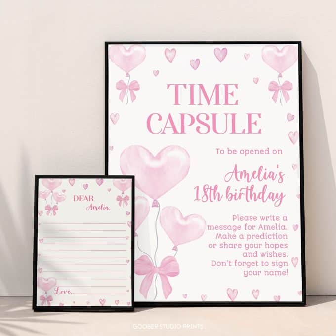 Sweetheart Birthday Time Capsule Sign & Card - Image 3